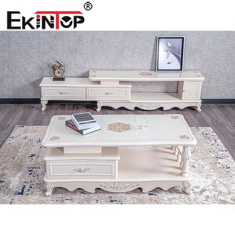 Royal TV Stand And Center Table With Drawers(Royal White)