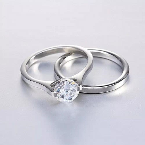 Circlie Non Fade Titanium Steel Wedding Ring Set