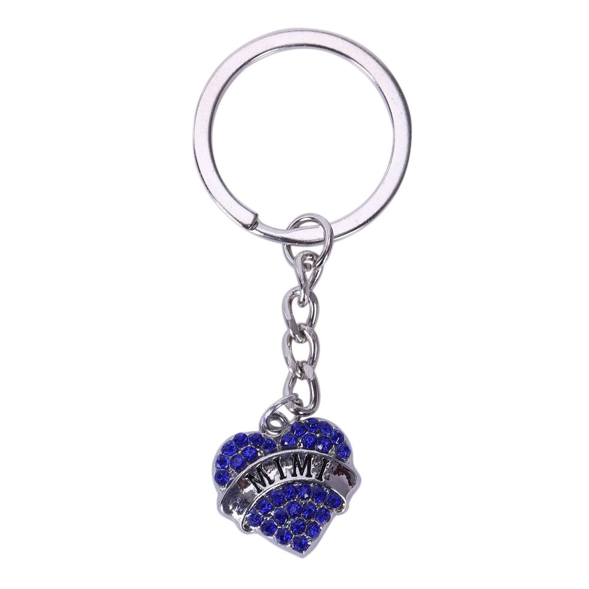 Sister Family Silver Rhinestone Crystal Heart Mom NANA Nurse Teacher Pendant Keyrings Keychain Key Chain Ring Keyfob Jewelry Gifts Xmas MIMI