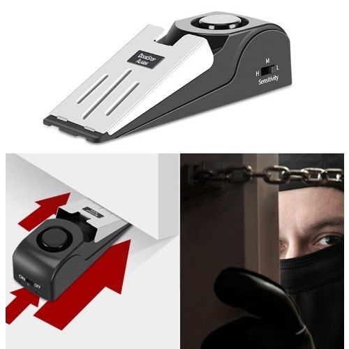 Anti-theft Door Stop Wireless Vibration Alarm Security System