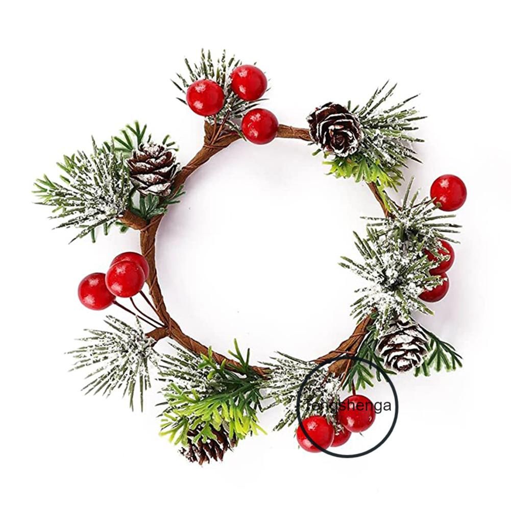 Plant Christmas Wreath Pine Needles Red Fruit Wreath