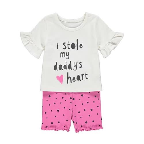I Stole My Daddy's Heart Top And Shorts Outfit