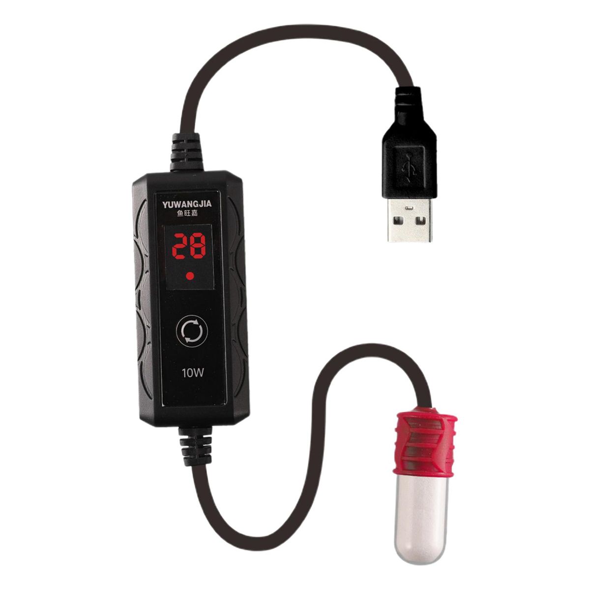 Aquarium Heating Rod Mini USB Submersible Aquarium Thermostat Red