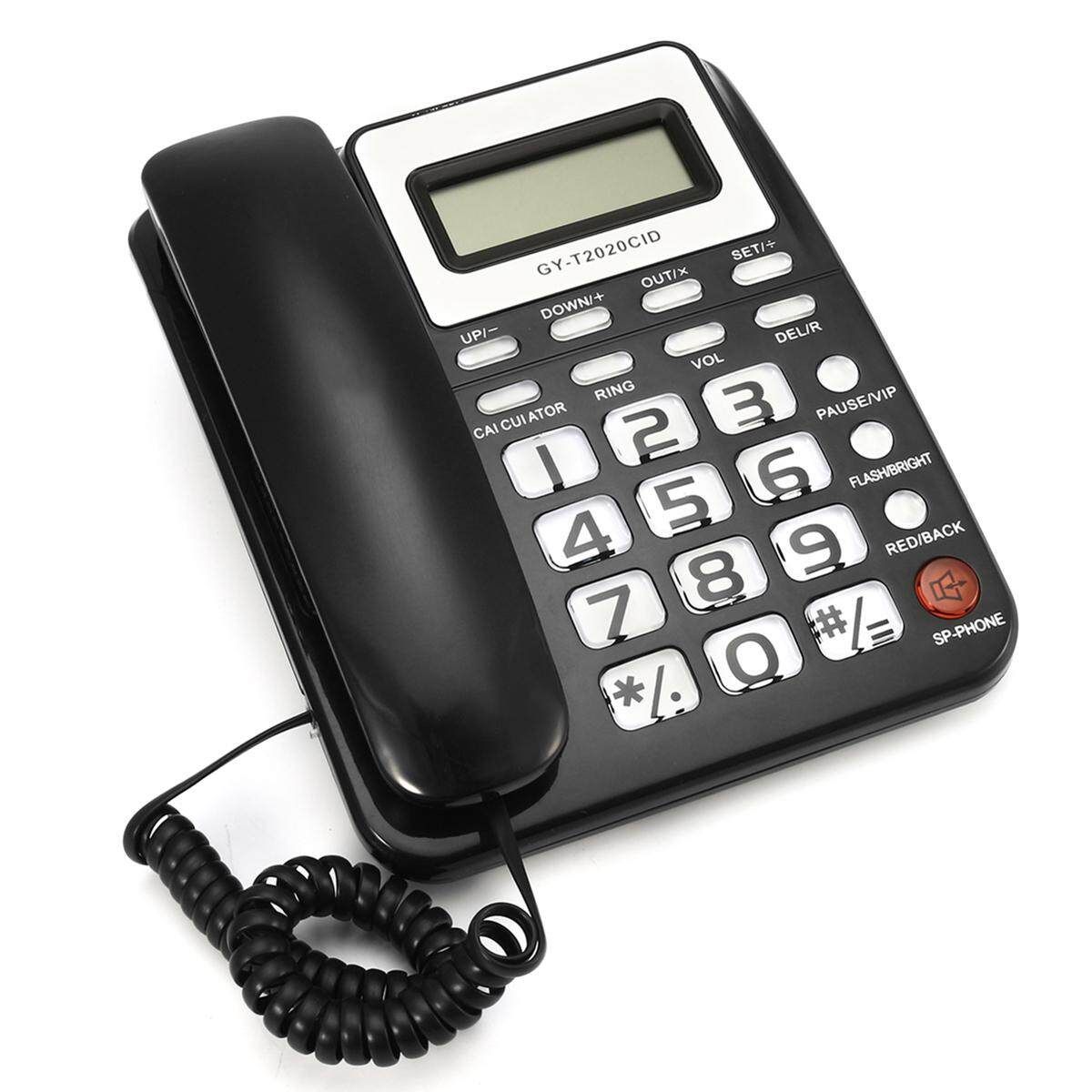 Corded Phone Big Button Landline Desktop Home Office Telephone Hotel Bar Black