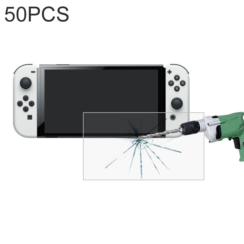 50 PCS Glass Film For Nintendo Switch OLED