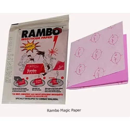 Rambo Insecticide Paper - Magic Mosquitoes Killer Paper - 10 Sachets