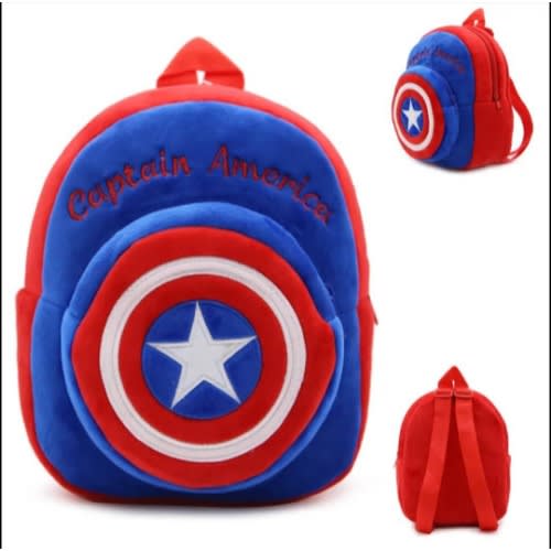 Cute Toddler Captain America Cartoon Plush Kids Bag For 1-3 Years