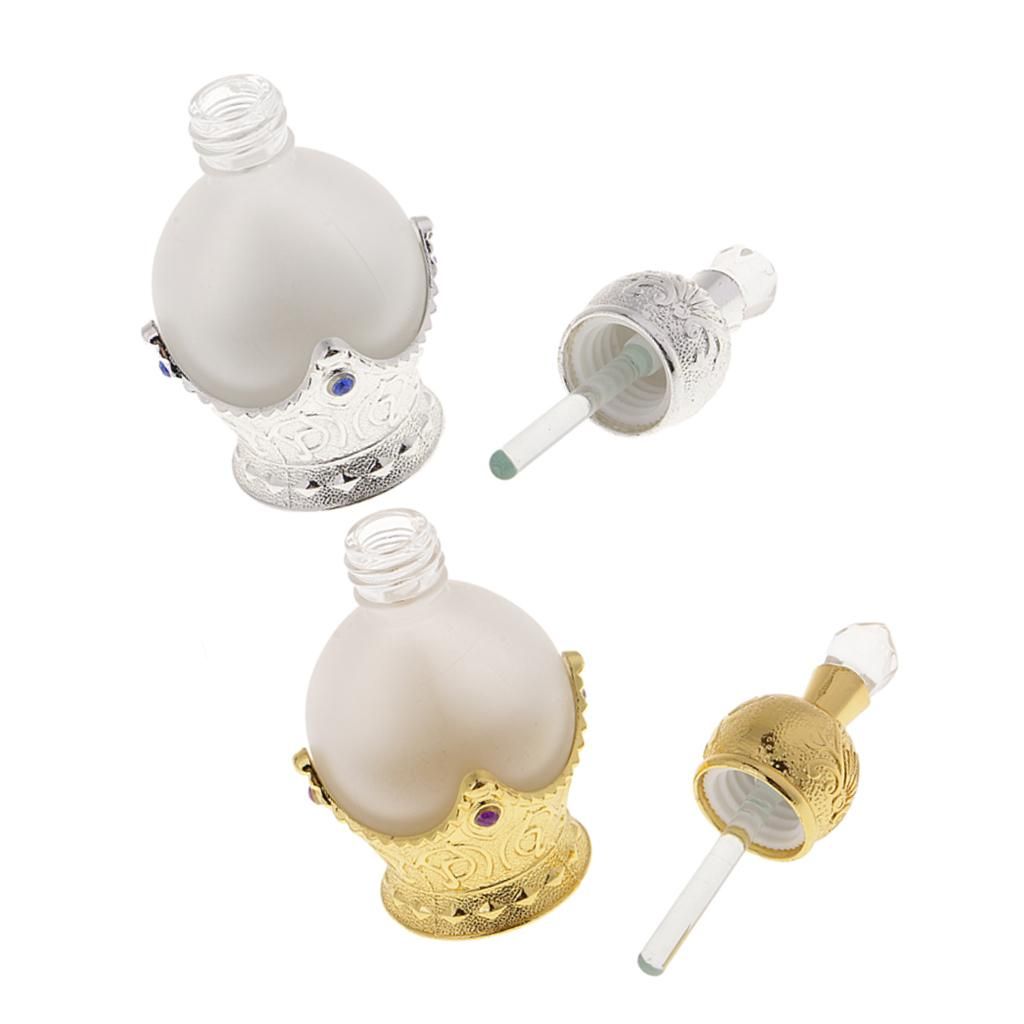 2pcs Glass Empty Refillable 15ml  Holder Bottle Dubai Jewelry