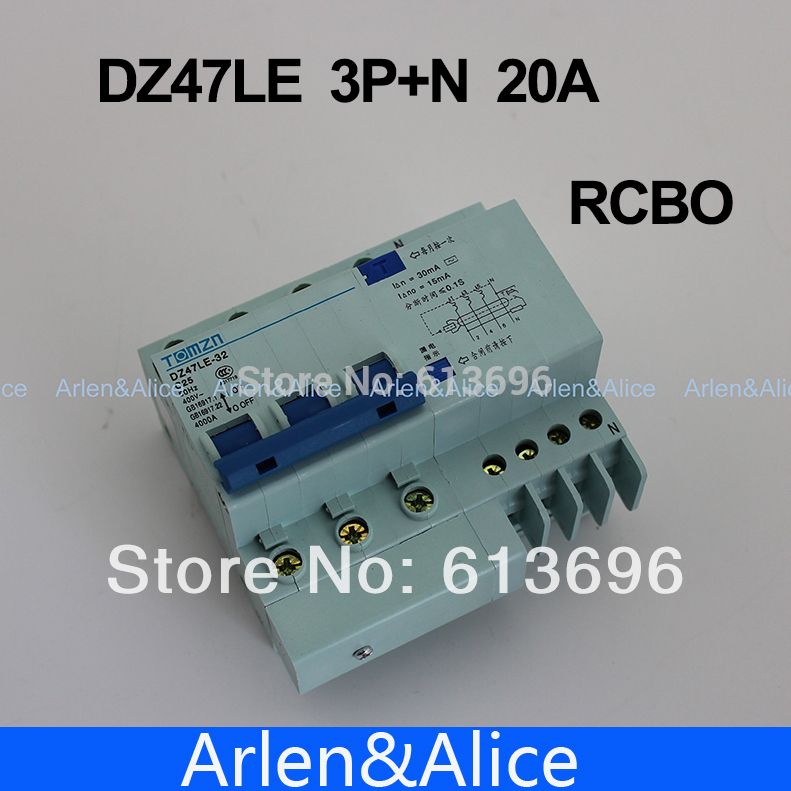 Residual DZ47LE 3P+N 400V~ 50HZ Current Circuit 20A 60HZ