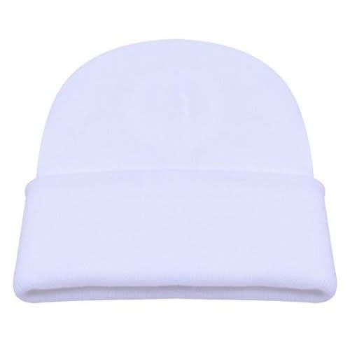 Unisex Fancy Beanie Cap Head Warmer - White