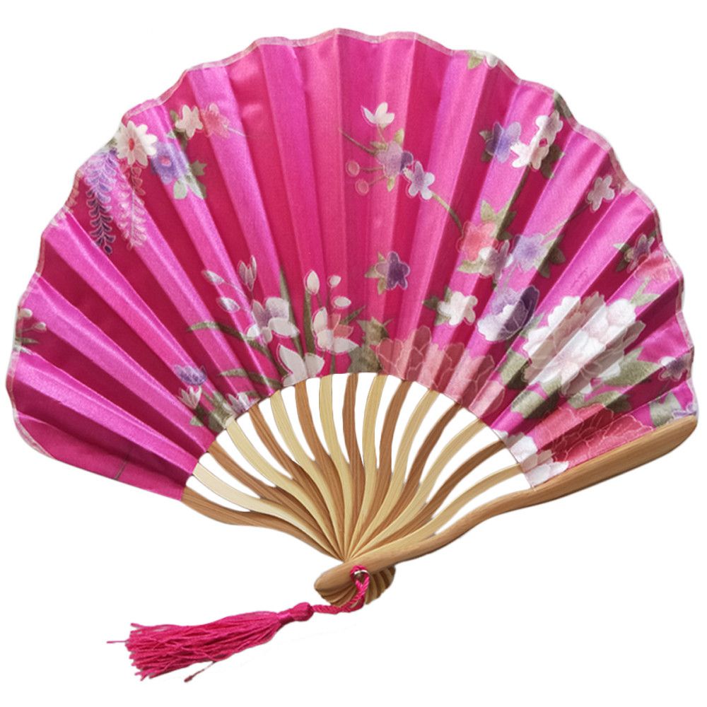 Bamboo Folding Folded Wedding Fans Fans CM Handheld Silk Held For Fan Gift Church Hand 29