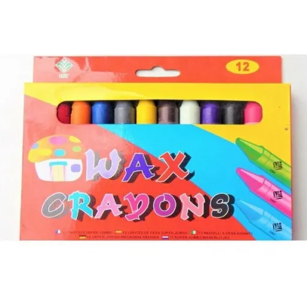 Set Of 12 Colors Wax Crayons Kids Coloring And Painting Stationery X2