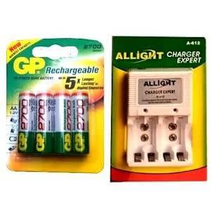 Gp AA 2500mAh 12v Ni-mh Rechargeable Batteries  Allight Charger