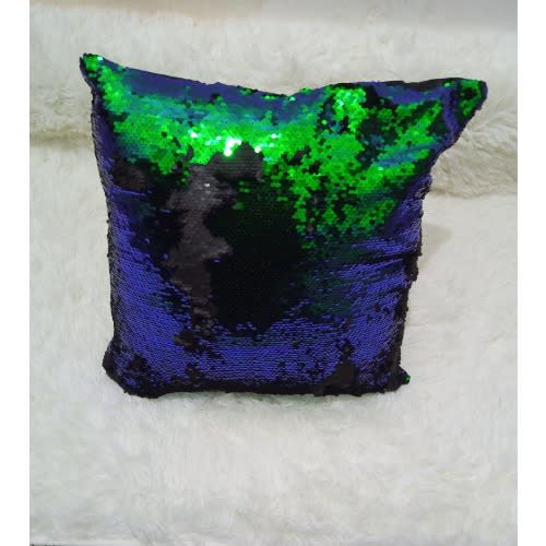 Magic Flip Sequins Throw Pillow With Fiber 45cmx45cm - Royal Blue Black Green