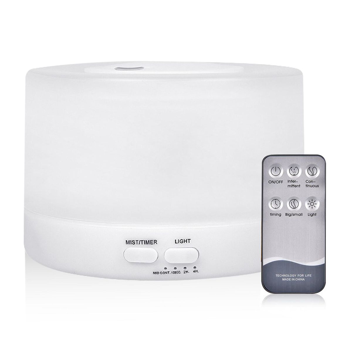 500ml U-ltrasonic Acoustic Air Humidifier Aroma Diffuser Mist Maker with Controller 7 Colorful Lights Changing/ Static Color Design 2 Levels T-imer T-ime Setting Double S-pray Modes for Yoga Office Home Bedroom Living Room Spa Daily Use