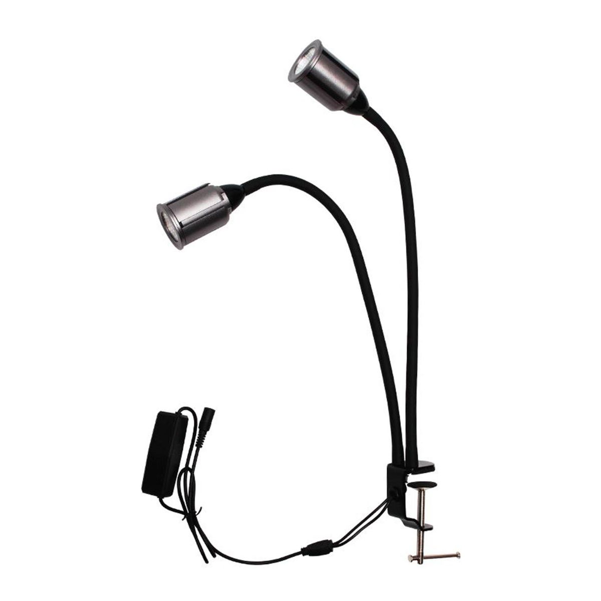 Full Spectrum Double-head Plant Light 12V Cycle Timing Stepless Dimming 360 Degrees Rotation Plant Fill Light