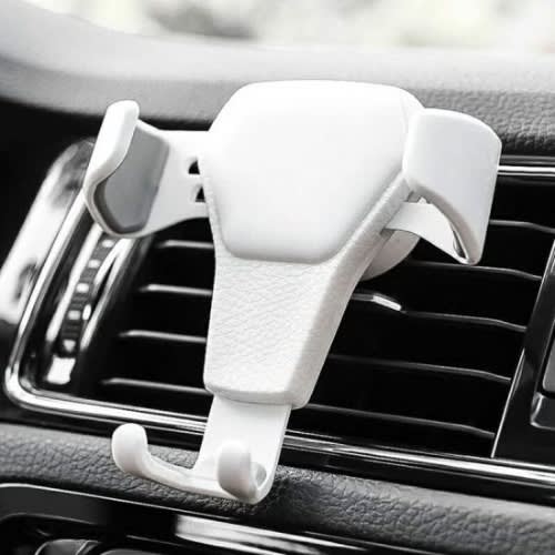 Car Gravity Air Vent Mount Phone Holder- White