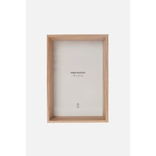 Muy Mucho Wooden Photo Frame -10 L X 15 H X 4 W Cm - Tan