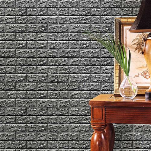 3D Self Adhesive Brick Large Wallpaper Sticker 70/77CM GREY