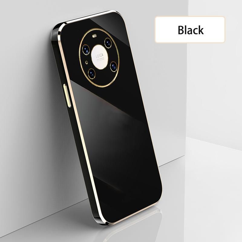 Ultra Thin Plating Phone Case for Huawei Mate 40 Lens Protection soft Phone Back Cover-Black