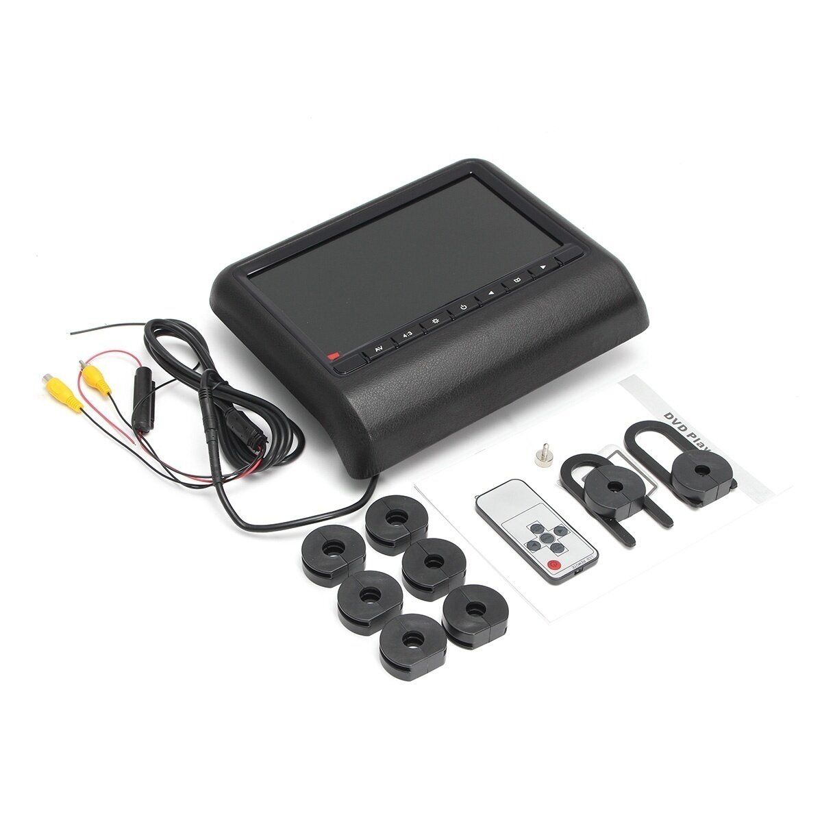 9 Inch Car Headrest Backseat DVD Video Player Display LCD Screen Mount