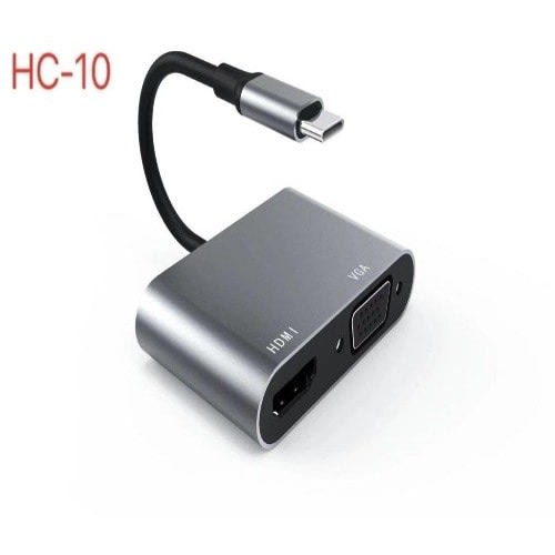 2 In 1 Usb C To Hdmi And Vga Adapter