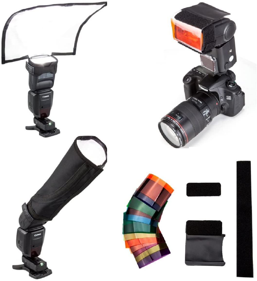 Flash Reflector Diffuser Bender+12 Pcs Flash Color Filter