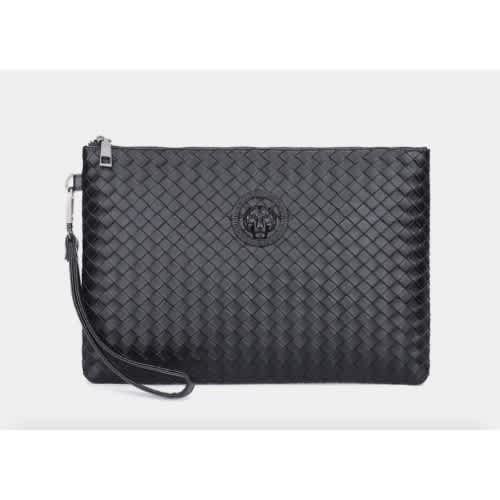 Men's Tiger Head Clutch Bag Wallet - Black