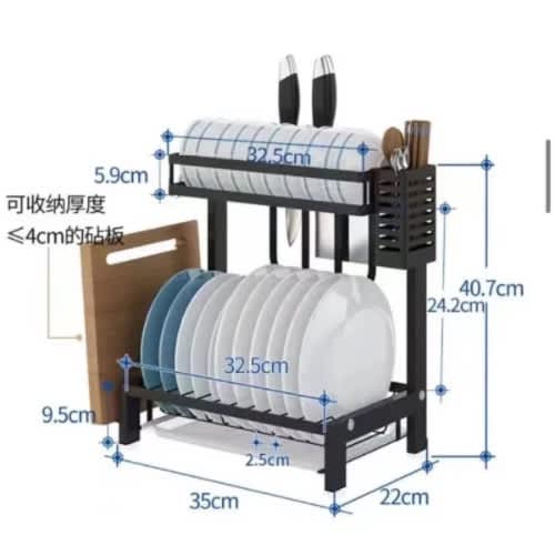 Flat Plate And Bowl Plate Metal Dish Rack-2 Step
