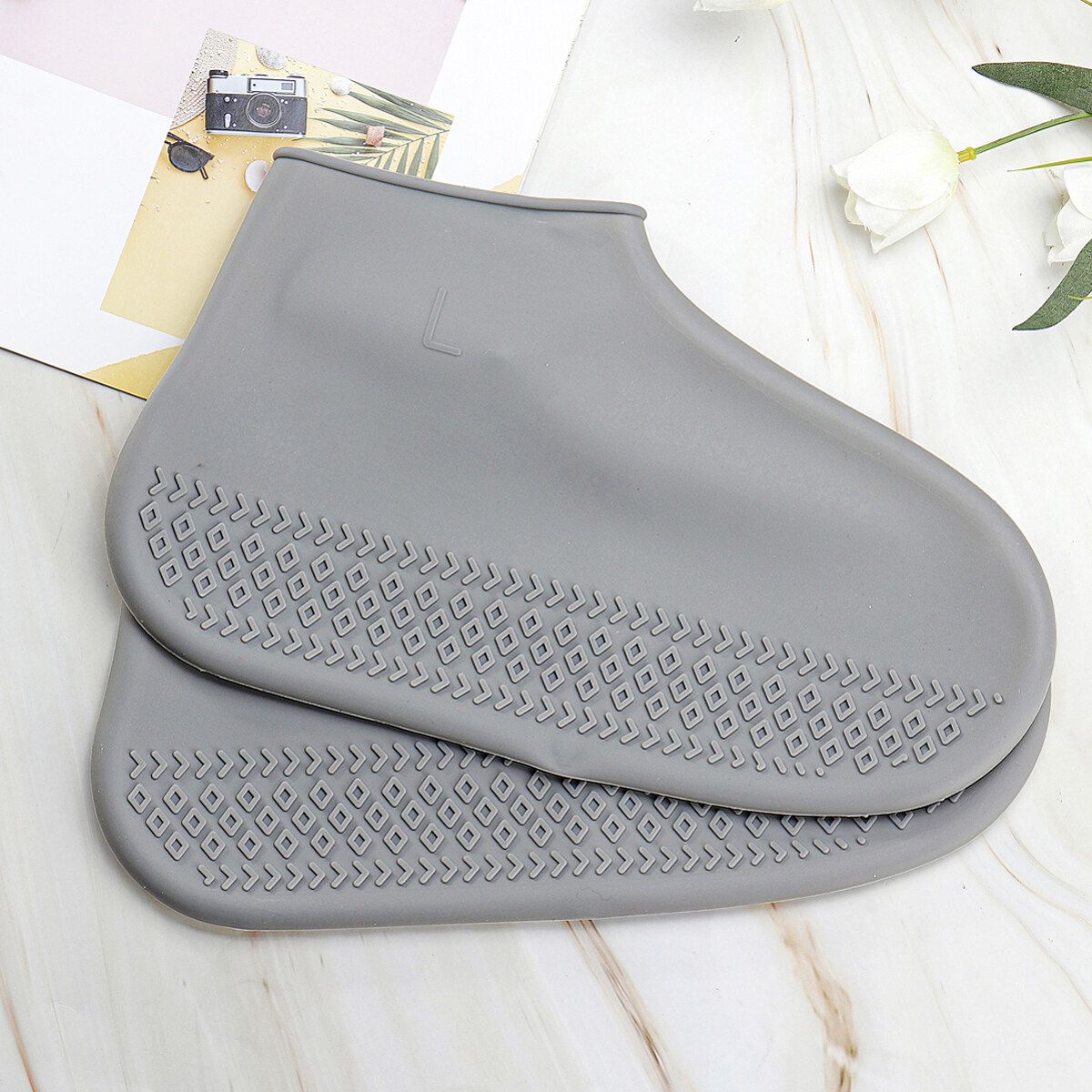 Resistant Silicone Overshoes Rain Waterproof Shoe Covers Boot Cover Grey