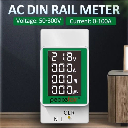 Energy Power Consumption Meter Voltmeter Wattmeter Kwh 100a Ac