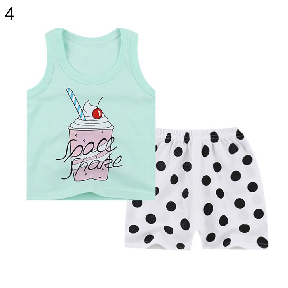 Summer Baby Boys Girls Sleeveless Cartoon Cotton T-shirt-4#