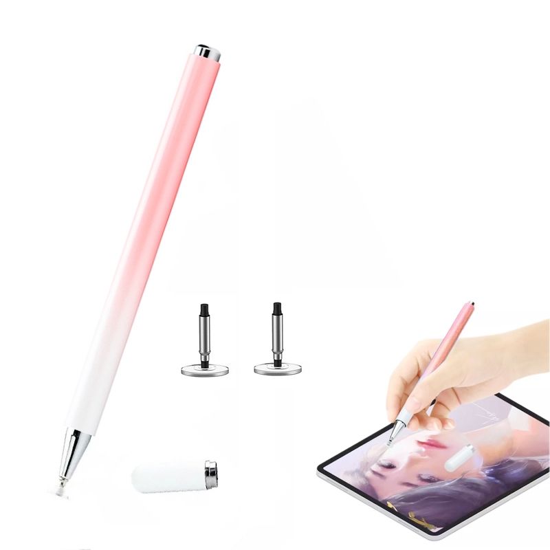 AT-28arone Color Passive Capacitive Pen Mobile Phone Touch Screen Stylus With 2 Pen Head(Pink)
