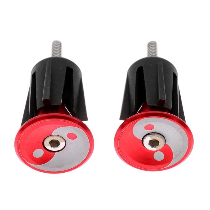 1 Pair MTB Road Bike Aluminum Alloy Grips Handlebar Bar End Plugs Red