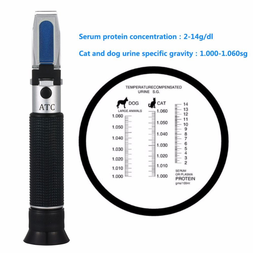 Handheld Pet Cat Dog Urine Specific Gravity Refractometer Veterinary 2-14 G / Dl Refractometer Pet Medical Tool ZGRC-300ATC