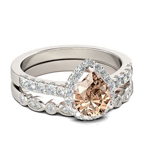 Crystal Citrine Wedding Ring