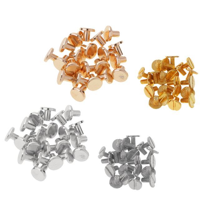 40 Sets 8mm Belt Screw Rivets Stud Head Leather Craft Nail For Wallet