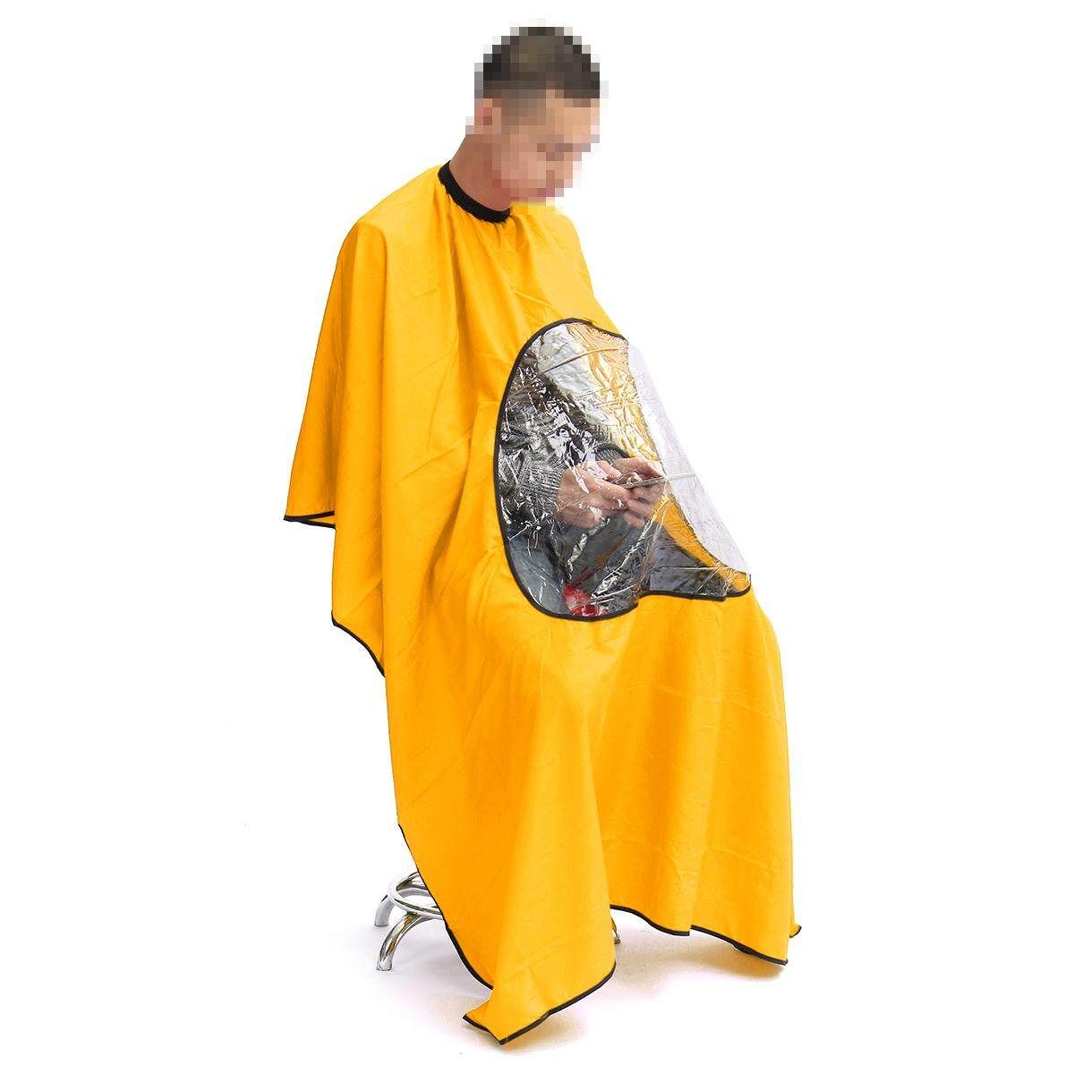 Transparent Hair Salon Capes Barber Shampoo Cape Haircut Apron Cloth Yellow