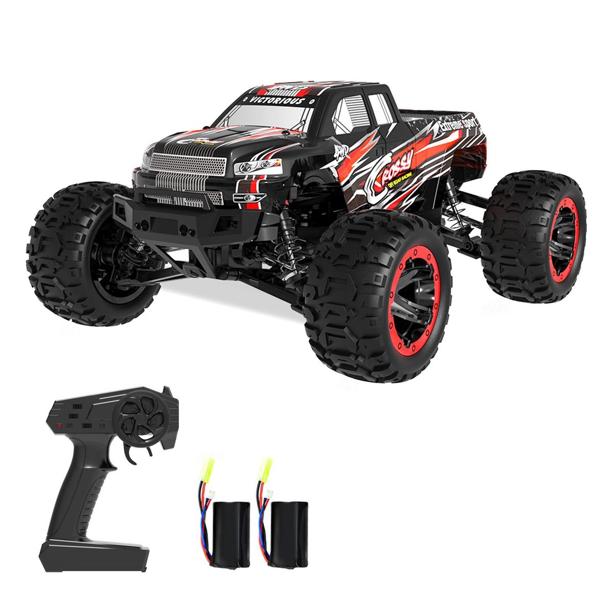 Remote Control Car 1/16 2.4GHz High Speed 40km/h All Terrain Off Road Trucks 4WD Full Scale Racing Climbing Car Gifts for Kids Adults 2 Battery