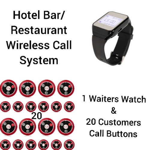 Hotel Restaurantbar Waiterscustomers Service Wireless Call System 20 Buttons1watch Pack