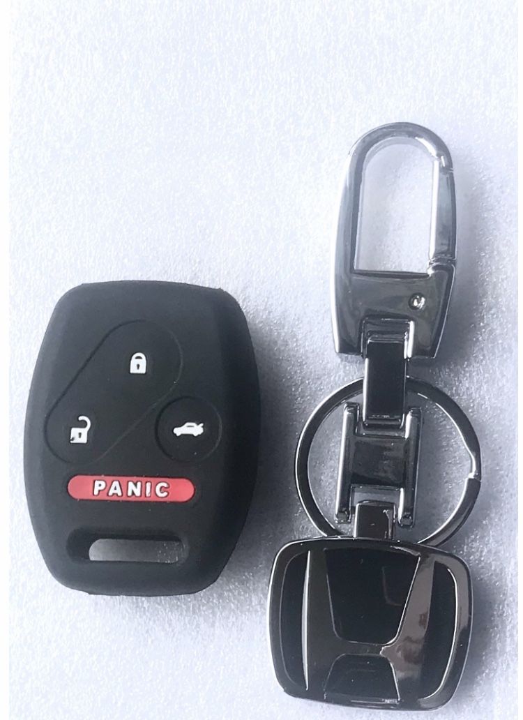 Honda Key Holder + Silicon Remote Key Case Cover Black