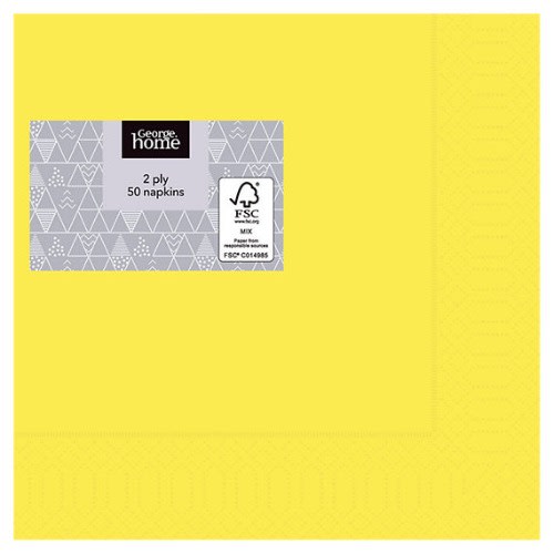 2-ply Paper Napkins 33cm 50-pack - Yellow