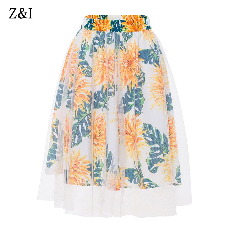 18320 Short Half-length Skirt With High Waist A-shaped Mesh Yarn Waist