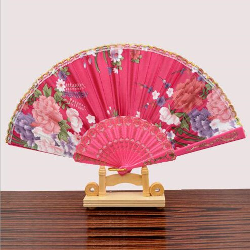 Party Bridal Foldable Decoration Hand Pocket 1pcs Handheld Craft Home Fan BBB0486 Lady Lace Wedding Beautiful Fan
