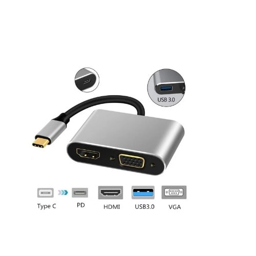 Usb Type C To-hdmi Vga Type C 3.1 And Usb 3.0- 4 In 1 Adapters