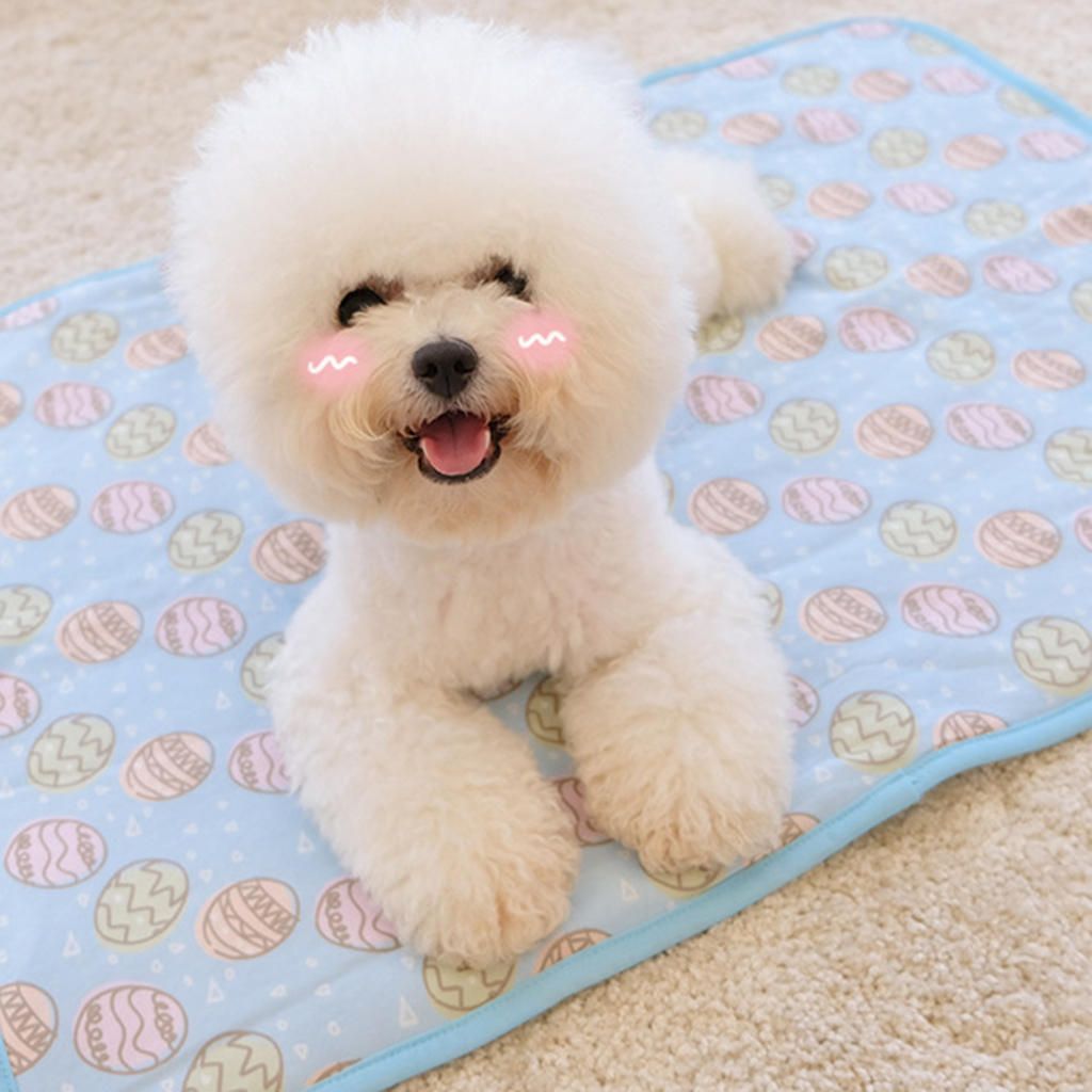 Soft Pet Cooling Mat Dog Cool Pad Self Cooling Cats Cushion Blue S