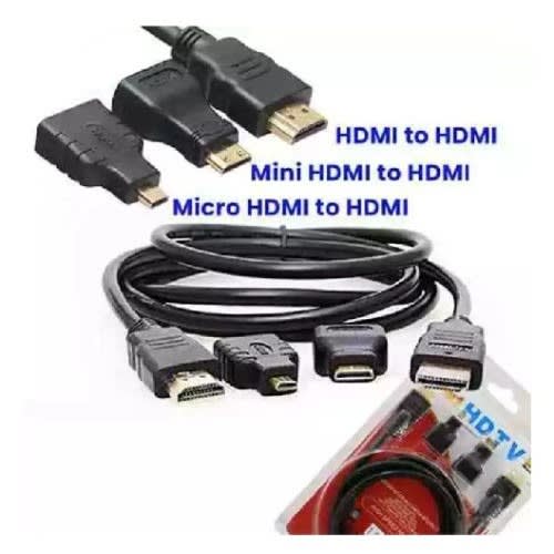 Full Hd 3 In 1 Hdmi To Hdmi+ Mini Hdmi+ Micro Hdmi Cable