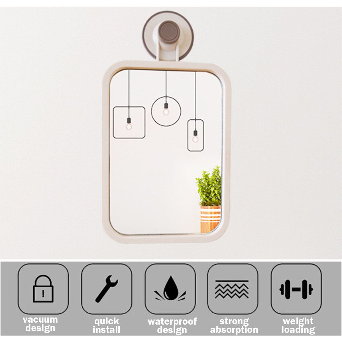 Suction Cup No Fog Free Shower Shaving Shave Bathroom Mirror