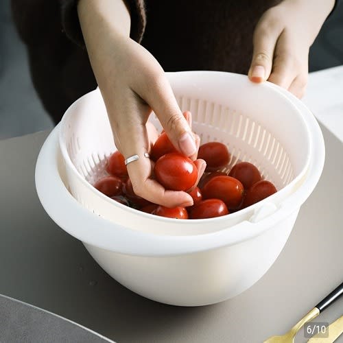 Kitchen Vegetable Rinse Bowl With Drainer