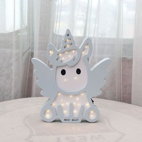 Color Unicorn Design Night Light Battery Power